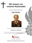 Trauerfall Ehren-Brandinspektor Herbert Kapl
